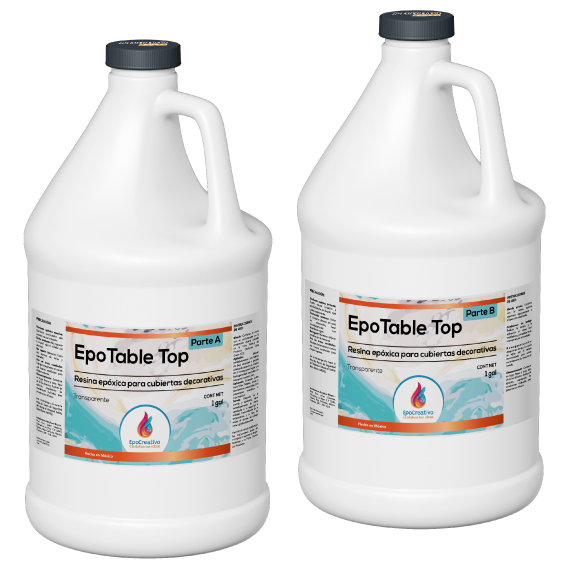 EPOCREATIVO EPOTABLE TOP- Resina para Mesas y Cubierta​s- Kit de 2 gal ( 7.57 lt)