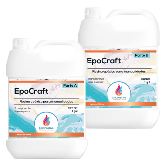 EPOCREATIVO EPOCRAFT- Resina para Manualidades- Kit de 2 galones (7.57 lt)