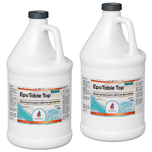 EPOCREATIVO -EPOTA-BLE TOP- Resina para Mesas y Cubierta​s- Kit de 2 gal ( 7.57 lt)