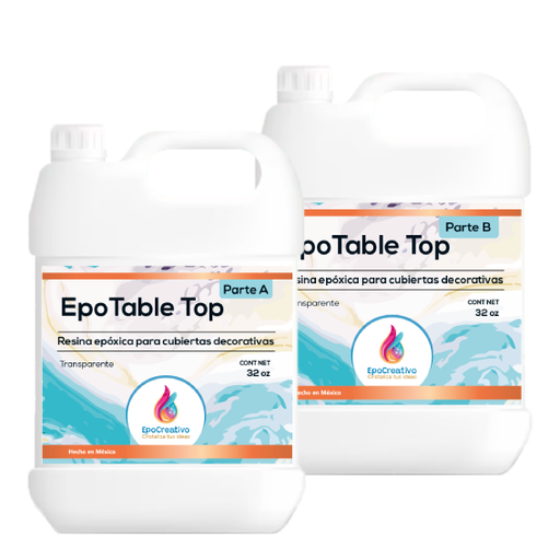 EPOCREATIVO EPOTABLE TOP- Resina para Mesas y Cubierta​s- Kit de 0.5 gal ( 1.89 lt)